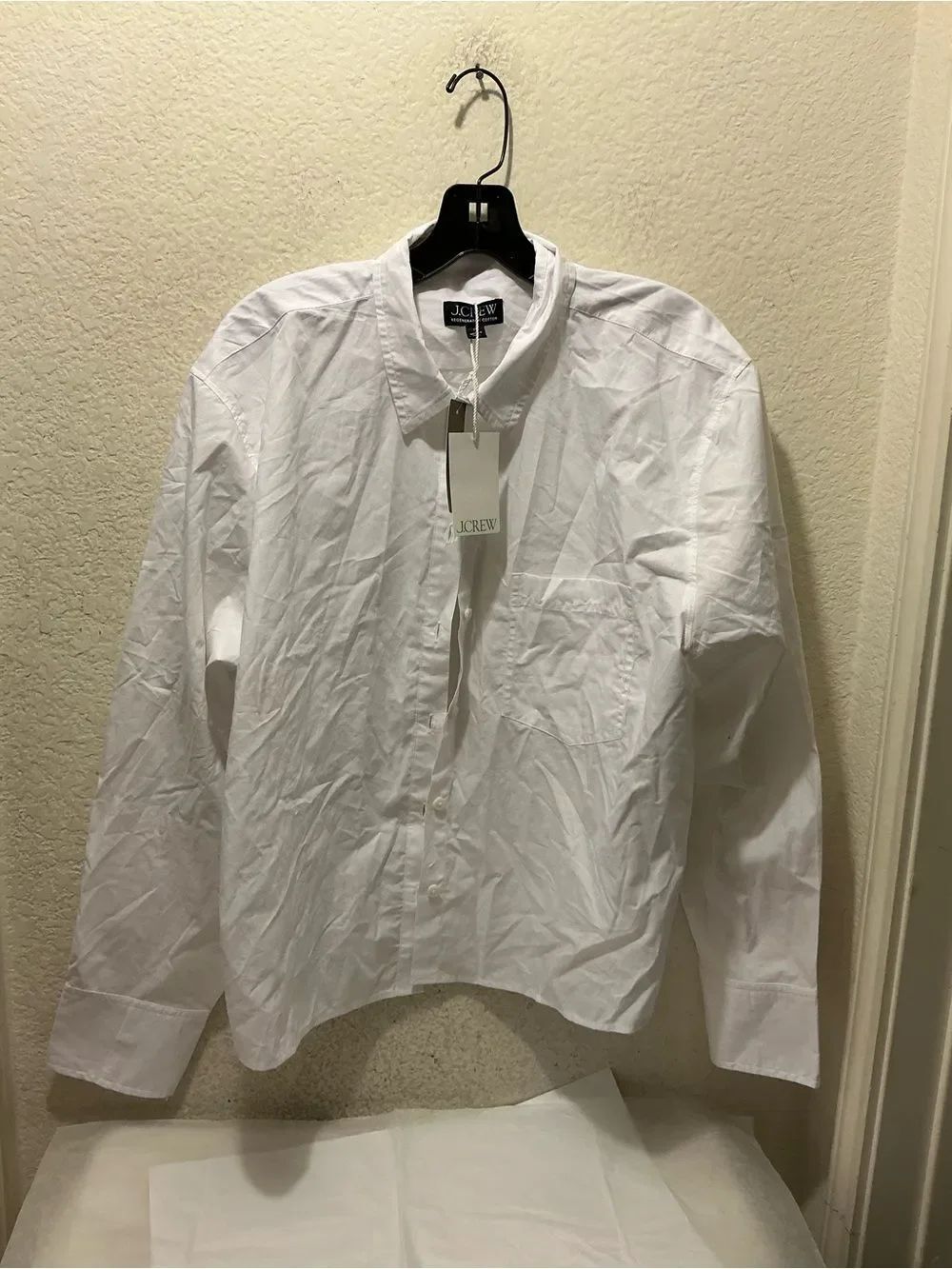 J. Crew White Long-Sleeve Button-Up Dress Shirt size 18